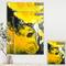 Designart - Yellow, White and Black Hand Painted Marbled Acrylic - Modern & Contemporary Canvas Artwork